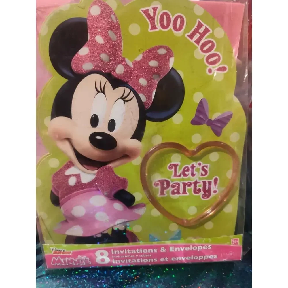 Minnie mouse party invitations bundle of Four.  Missing 6 envelopes.